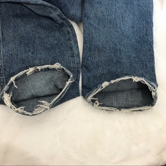 Agolde Riley High Rise Button Fly Straight Crop Jeans in Frequency Size 32 - Picture 9 of 16